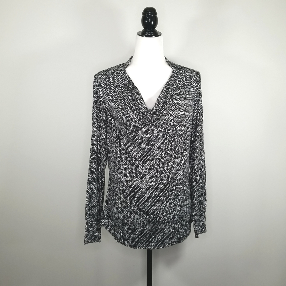 Vintage Tribal Women's Top Size M Long Sleeve Cowl Neck All Over Print - Picture 8 of 8